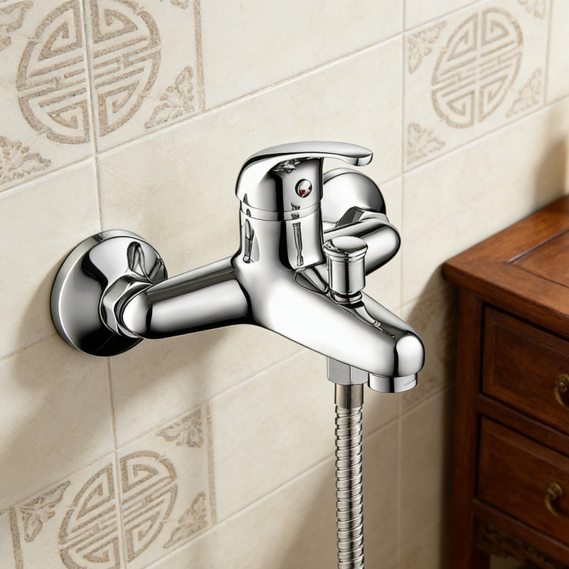 Cross-Border Shower Faucet, Bathroom Bathtub Faucet, Triple Hot and Cold Water Faucet, Shower Mixing Valve, All-Copper Thickened