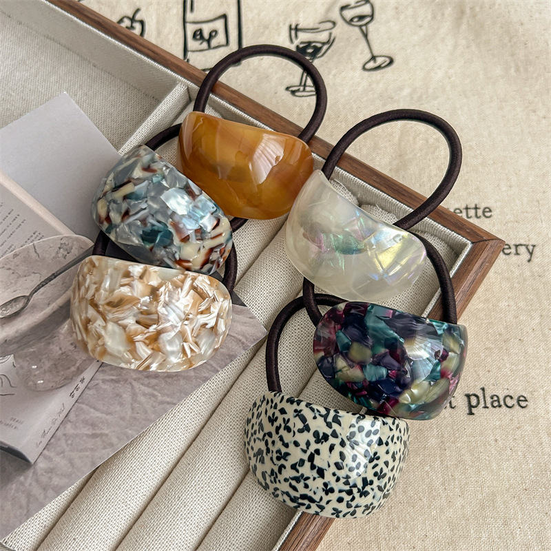 25g Weight Hair Tie Hair Accessories Type 1 Piece Quantity Holiday, Daily Occasion Acetic acid sheets Material Color Block Pattern Women's Gender Simple Style, Classic Style Style Women's Simple Style Classic Style Color Block Cloth Acetic Acid Sheets Hair Tie 2