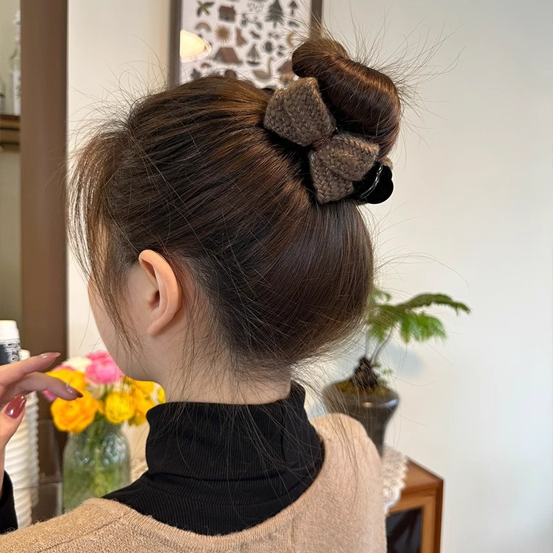 Otoño y invierno coreano Meilade clip de cabello de punto arco agarrar clip de cabello de mujer de alto nivel no lastimar clip de cabello detrás de la cabeza adornamiento de cabello