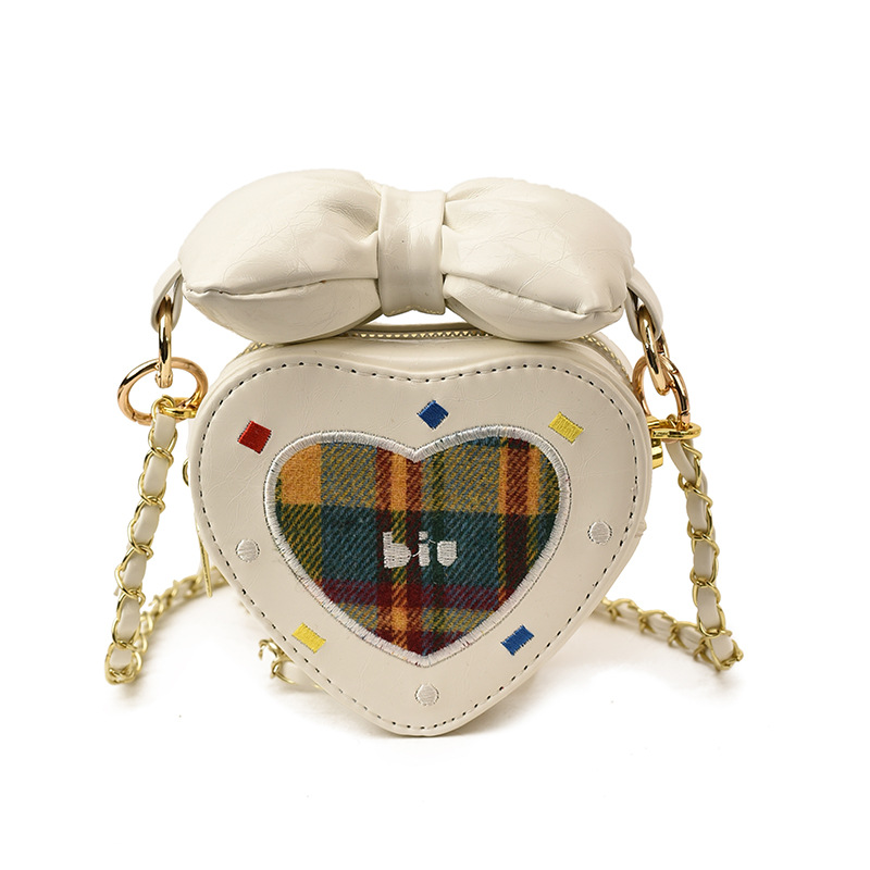 Coreana chica amor bolso de moda cadena mini lindo bebé bolso de hombro dulce arco bolso para niños
