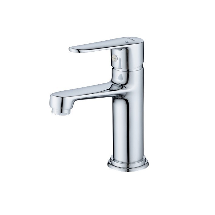 Toda la pistola de cobre, lavabo de baño simple y alto gris, grifo de agua fría y caliente, gabinete de baño, lavabo, grifo de una sola mano, hogar