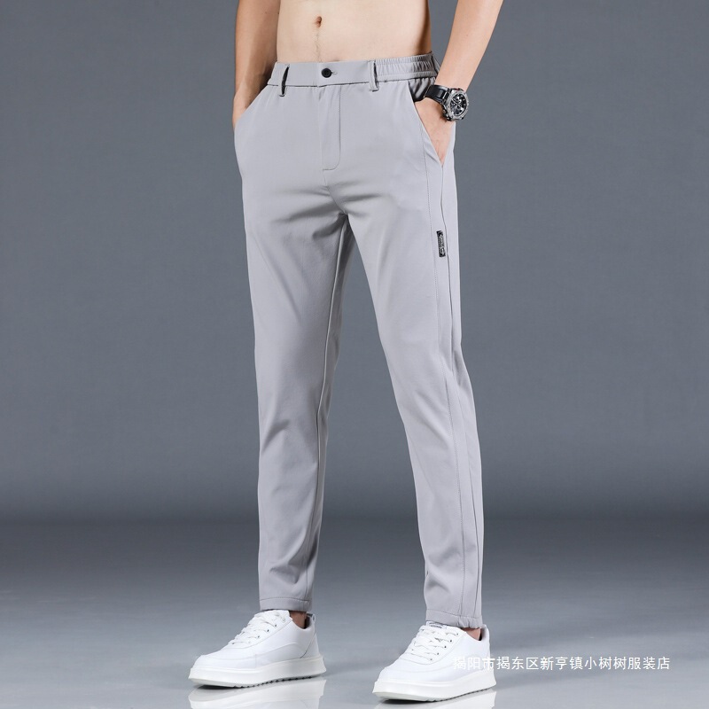 Men's Casual Pants Summer Thin Ice Silk Men's Pants Straight Trousers Men's Pants Summer Thin Men's Clothing New Fashion Casual