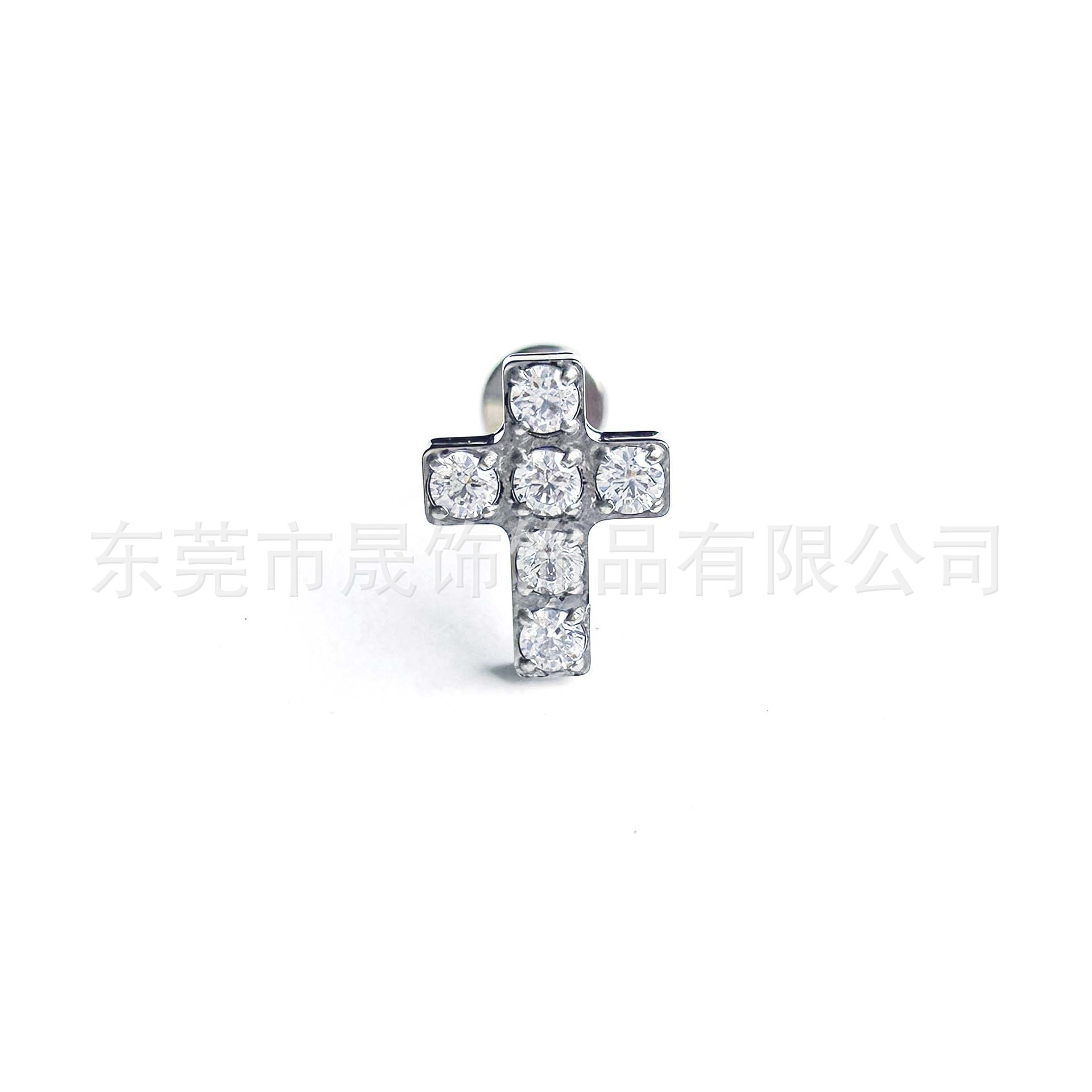 F136 Titanium Alloy Cross Ear Stud Helix Cartilage Stud Ear 饰G23 Studded Diamond Labret Stud Piercing Jewelry Piercing
