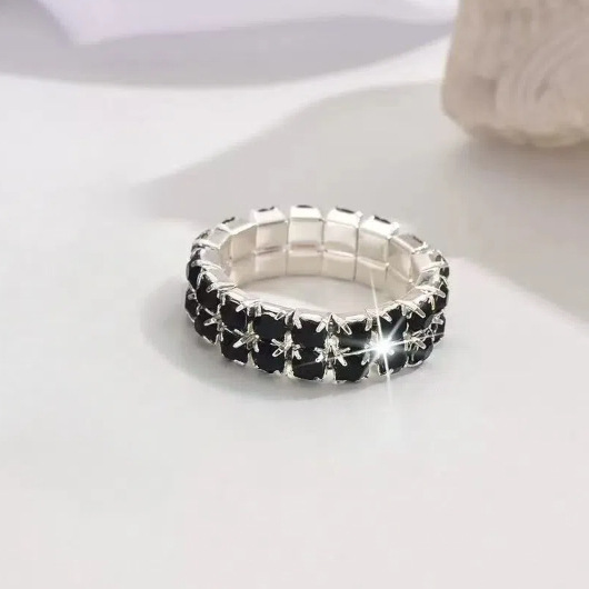 Elastic wedding ring, accessory for bride, diamond encrusted, R0080 model