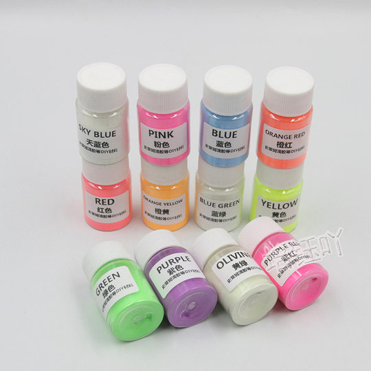 12 color luminous powder pearl powder 20g glitter phosphor nail DIY crystal glue filling Decoration highlight