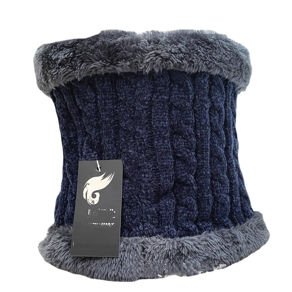 Chenille Neck Gaiter for Men and Women, Winter Jacquard Neck Gaiter, Fleece-Lined, Thickened, Warm, Neck-Protecting, Raw Edge Neck Gaiter