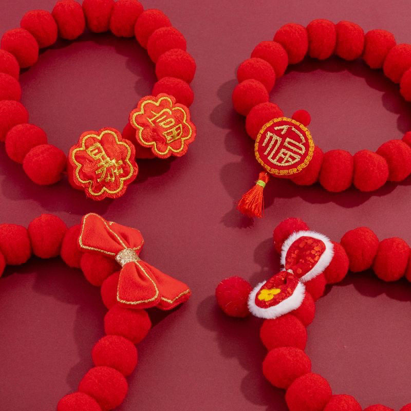 애완동물 새해 칼라 고양이 봄 축제 스카프 모피 공 칼라 귀여운 종 새해 빨간색 축제 개 장식