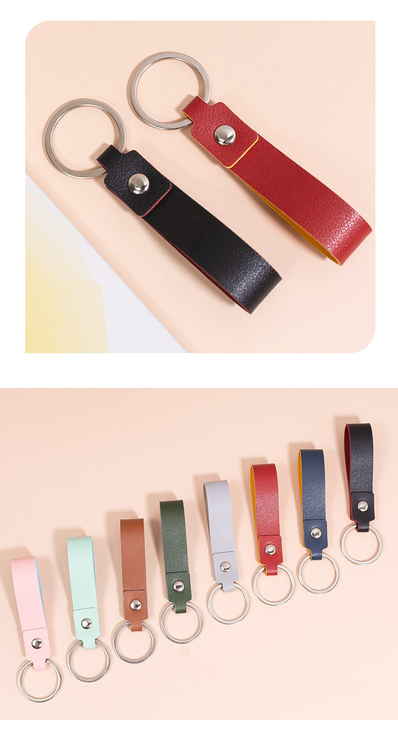 8g Weight Bag Pendant, Keychain Classification 1 Piece Quantity Daily Occasion Simple Style Round Solid Color Pu Leather Alloy Unisex Bag Pendant Keychain 1 Piece