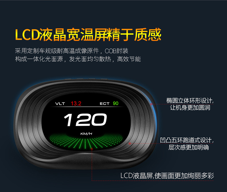 Luyang Intelligent Car Hud Head-Up Display Car Neutral Obd Detector Hd Lcd Display Portable