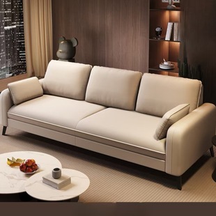 Custom Technology Cloth Sofa Light Luxury Italian Soft Cat Scratch Leather Sofa Bed Backrest Multi-seat Straight Latex Sofa