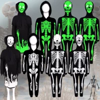 Детский костюм для косплея с светящимся черепом на Хэллоуин, цельный костюм для выступления на сцене, маскарада, вечеринки