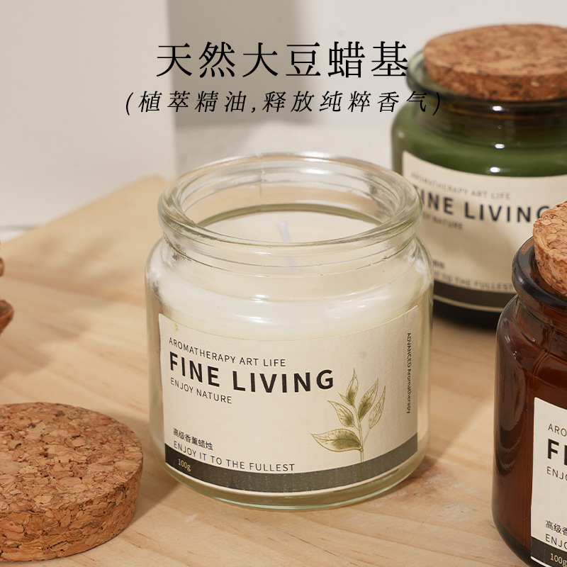 創意的なアロマの木栓のろうそくの杯の大豆ワックスは持続的に香りを残します。