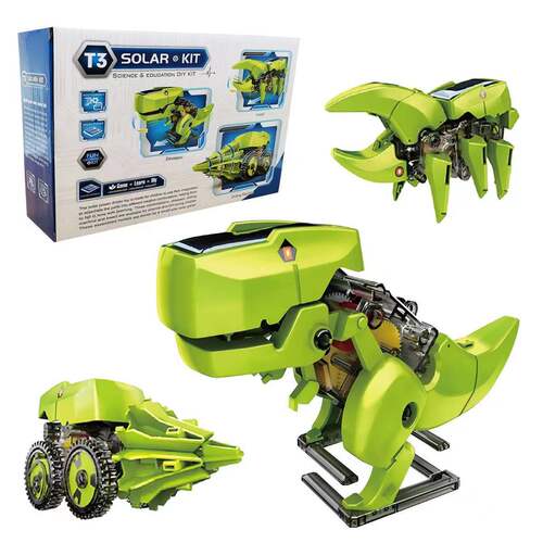 Cross-border assembled dinosaur toys solar educational robot science experiment stem toys for children boys and girls