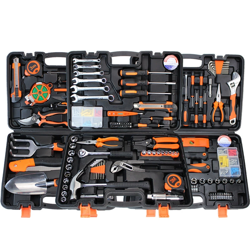 Hardware Toolbox Set, Multi-Piece Home Repair Kit, Portable Case, 9–157 pcs