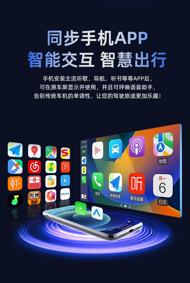Original Car Wired to Wireless Carplay Box 2-in-1 Android Auto Smart Interconnection Box Plug and Play