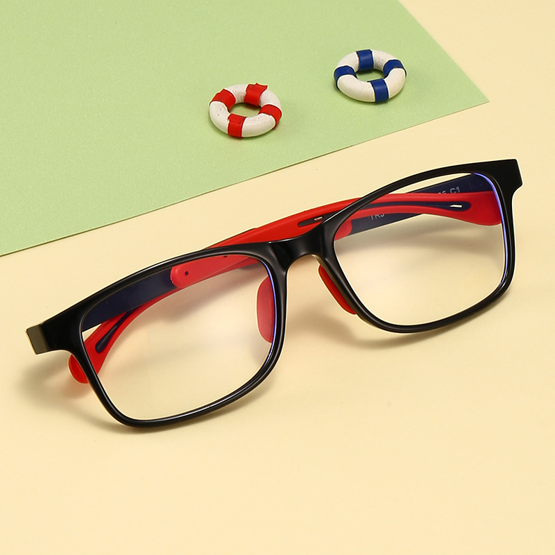 2021新款防藍光兒童可拆卸硅膠軟腿鼻托眼鏡男女可配近視TRJ-12