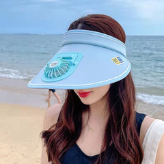 夏の新型日よけの日よけの日よけの扇風機の帽子の充電の大きい軒の空の帽子の屋外の旅行の女性の日よけの帽子の扇風機の帽子