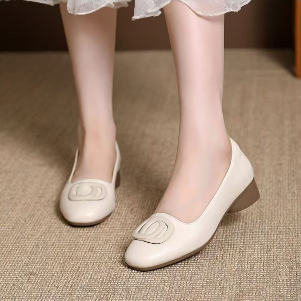 2026 primavera nueva variedad de zapatos Bean, zapatos de cuero suave, zapatos de cuero suave de suela plana, zapatos de cuero suave cuadrados, zapatos simples