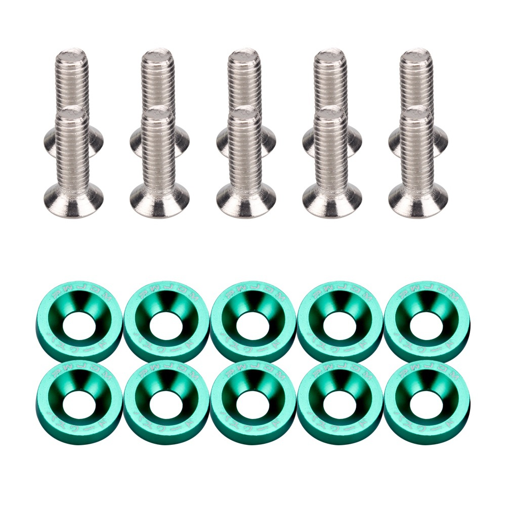 JdM suministros de modificación del coche M6 Junta tornillo de aleación de aluminio batería guardia arandela Fender placa marco tornillo