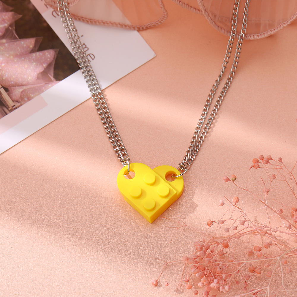 Simple Heart-Shape Double Bead Chain Necklace
