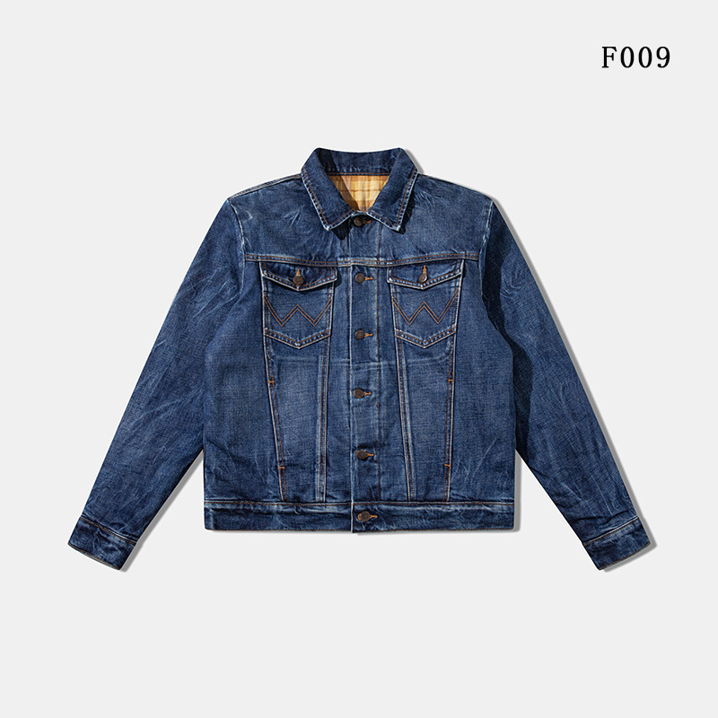 Wrangler Style Yellowstone American Workwear Vintage Quilted Winter Warm Denim Jacket Cotton Coat