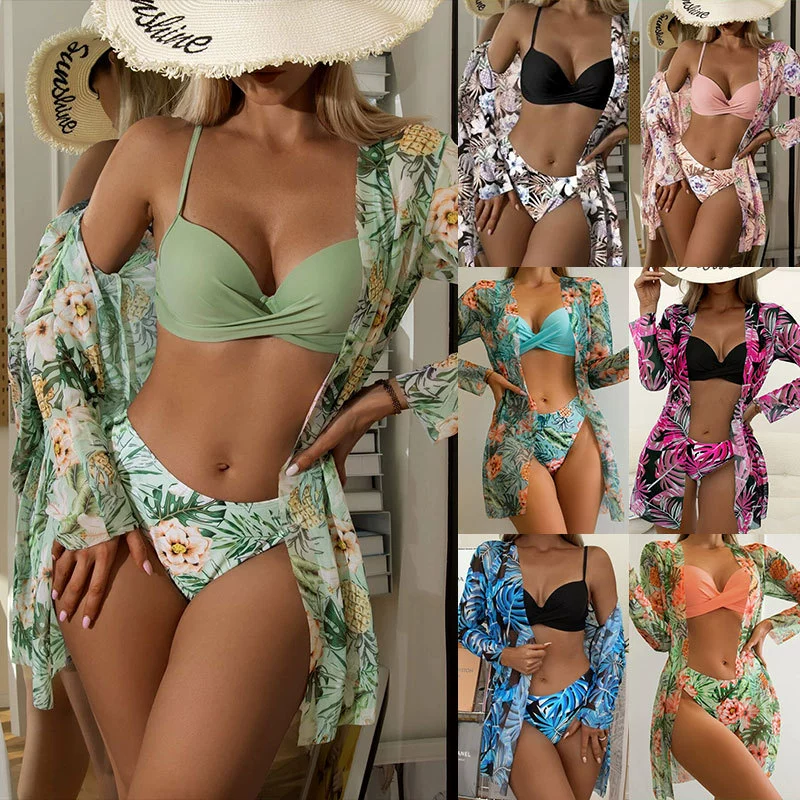 Swimwear, set, 2023 collection, European style, 3 piece set