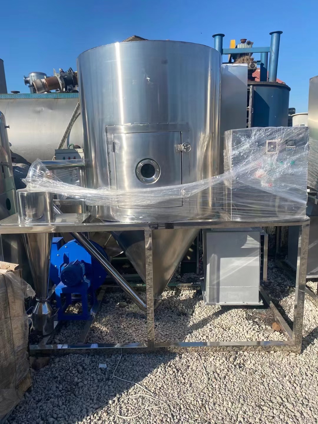 出售二手不锈钢搪瓷双锥真空干燥机 回旋物料混合干燥机