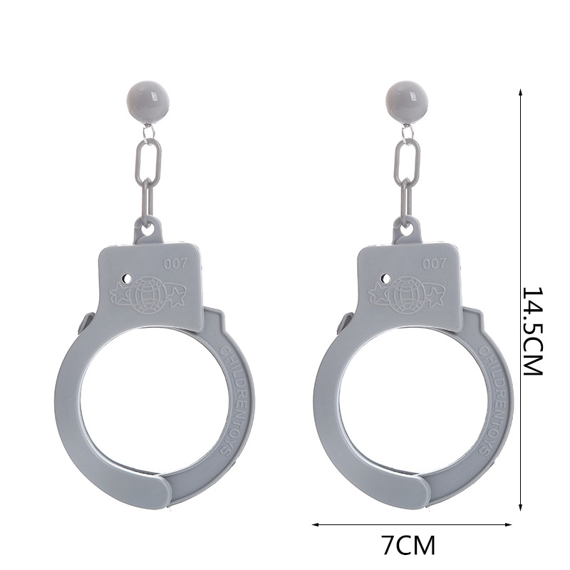 1 Pair Novelty Handcuffs Resin Women's Earrings display picture 3