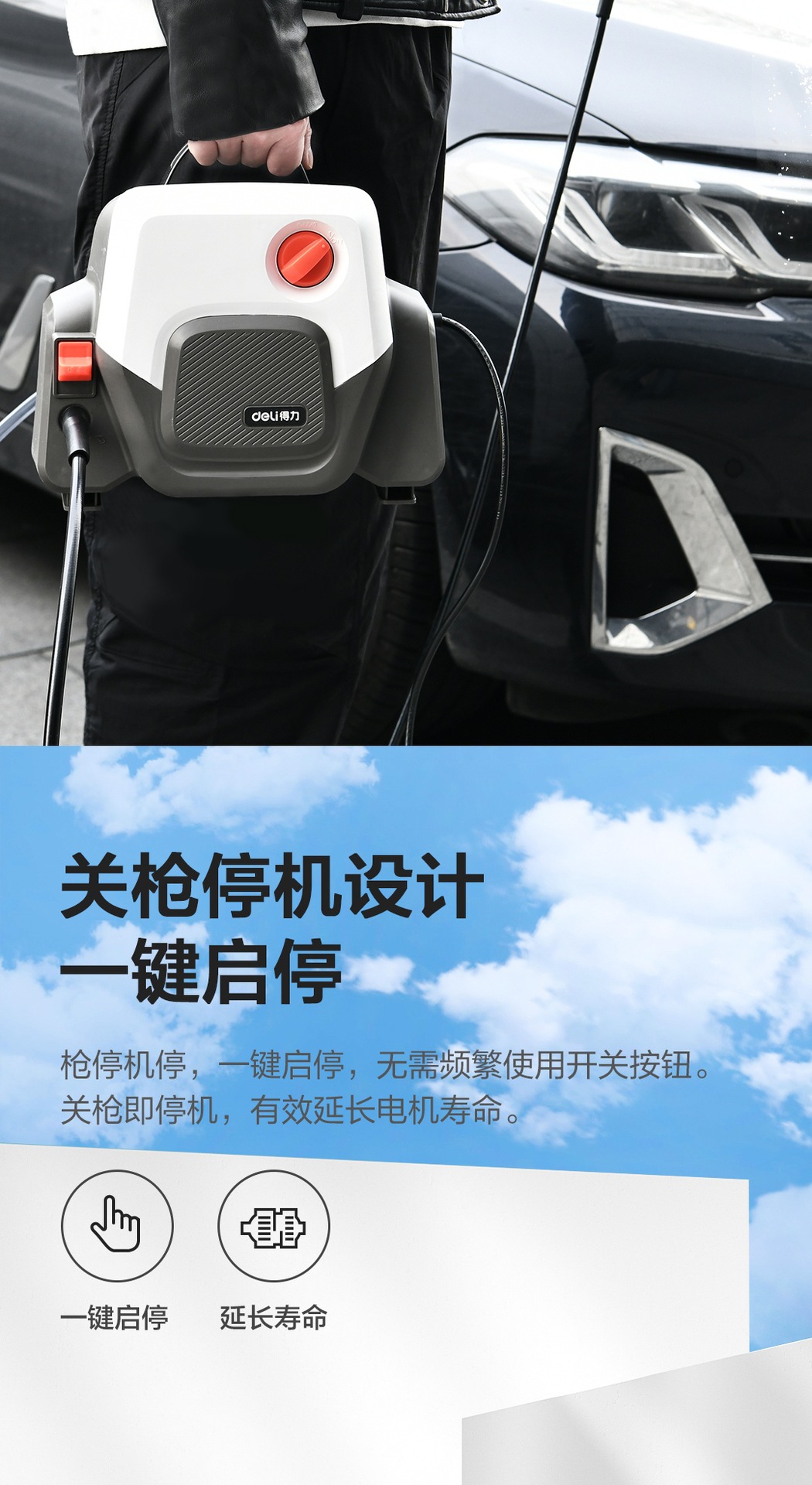 Powerful High-Pressure Car Washer for Home Use, Portable Water Gun, High-Power Car Cleaning Tool