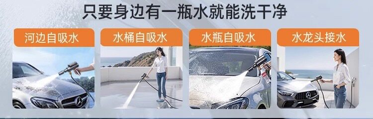 Car Wireless Washing Machine, High-Pressure Water Gun, Household Electric Lithium Battery Cleaning Machine, Powerful Pressure Washer