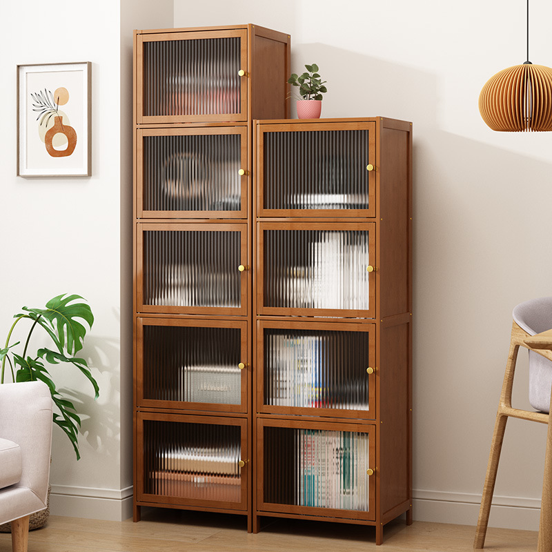 Librería con estante de almacenamiento de puerta, estante de almacenamiento multicapa, armario de almacenamiento de hendidura, gabinete de exhibición de sala de estar, estante de clasificación de estudio doméstico