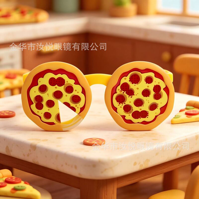 Creative Flip-Top Pizza Glasses, Food Festival Food-Themed Glasses, Funny Party and Dance Photo Prop Glasses Creative Flip-Top Pizza Glasses, Food Festival Food-Themed Glasses, Funny Party and Dance Photo Prop Glasses