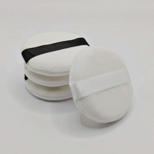 Powder puff round storage box flocking makeup soft powder double-sided powder cake cross-border powder puff air cushion flocking