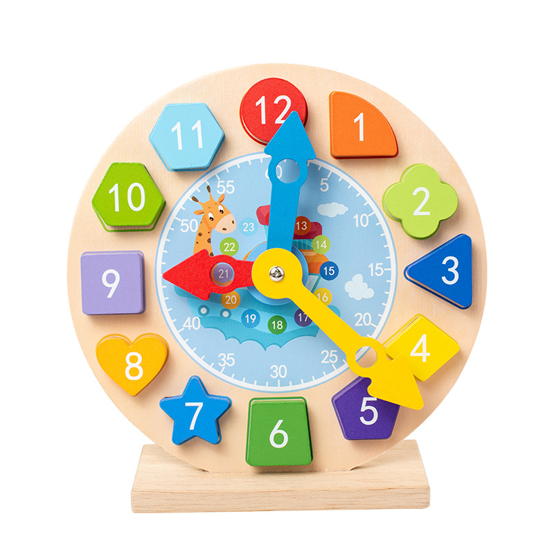 Reloj para niños de 1 a 3 años, modelo cognitivo de tiempo, reloj, juguete, jardín de infantes, material didáctico de reloj digital magnético de madera