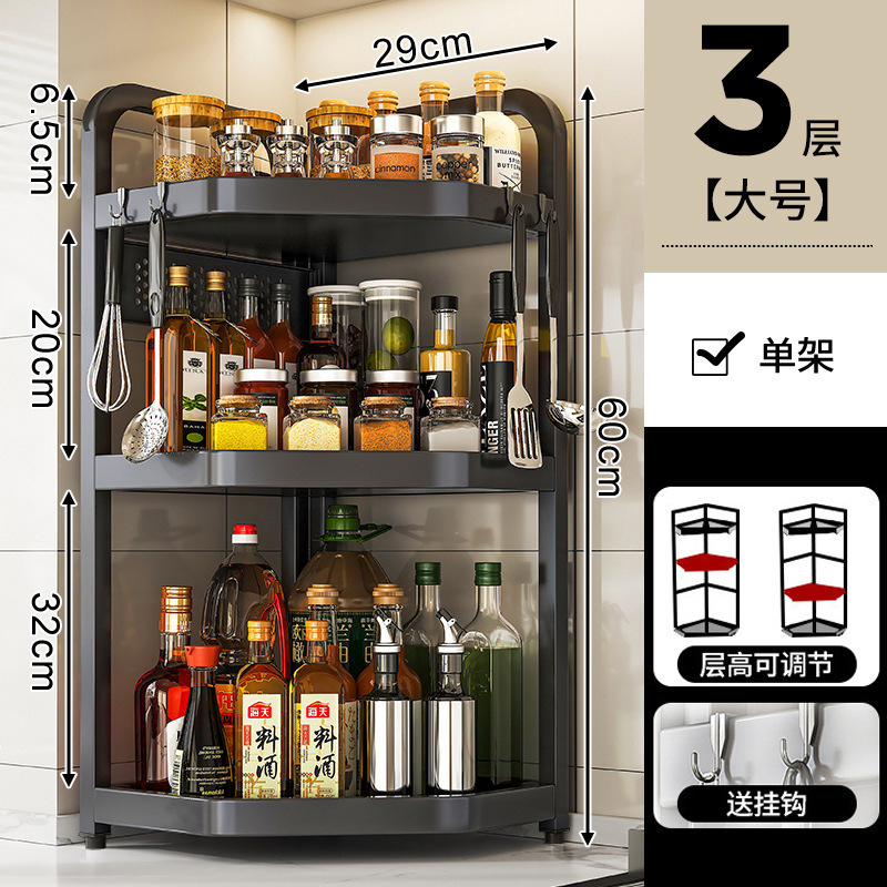 cocina condimento estante conjunto esquina de la mesa triángulo colgante esquina colgante esquina de la pared colgante esquina almacenamiento condimento estante