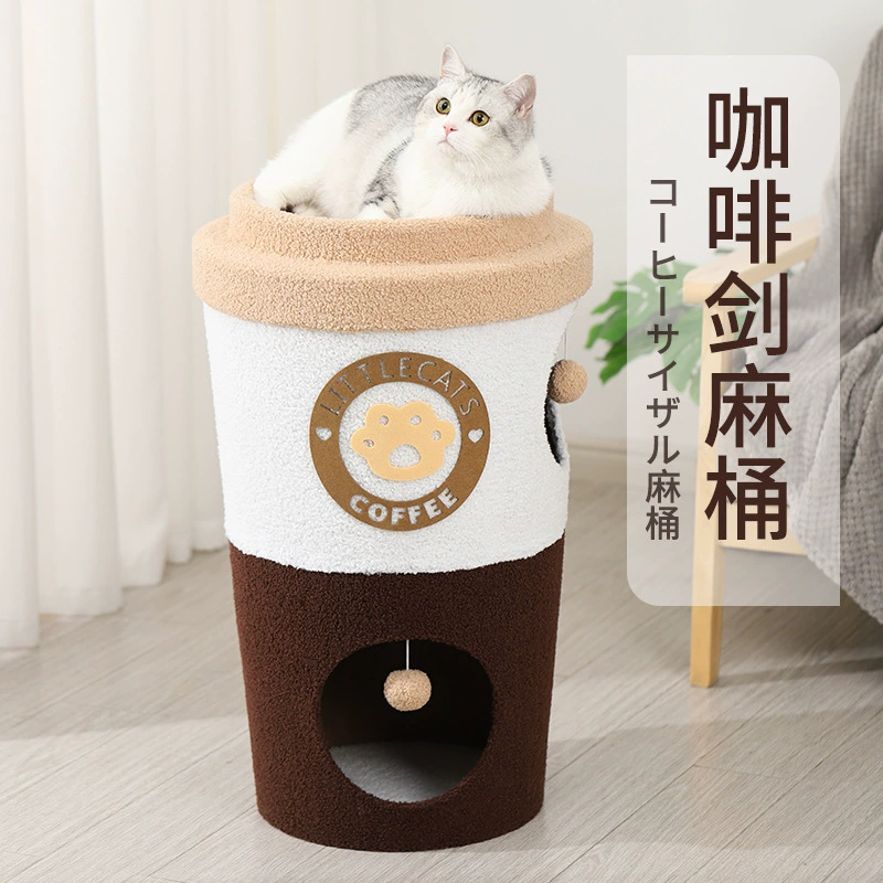 Домашнее Животное Кошка Стеллаж Кошачье Гнездо Кошачье Дерево Интегрированная Сизалевая Бочка Многослойное Кошачье Гнездо Зима Теплый Кошкин Дом Кошка Игрушка