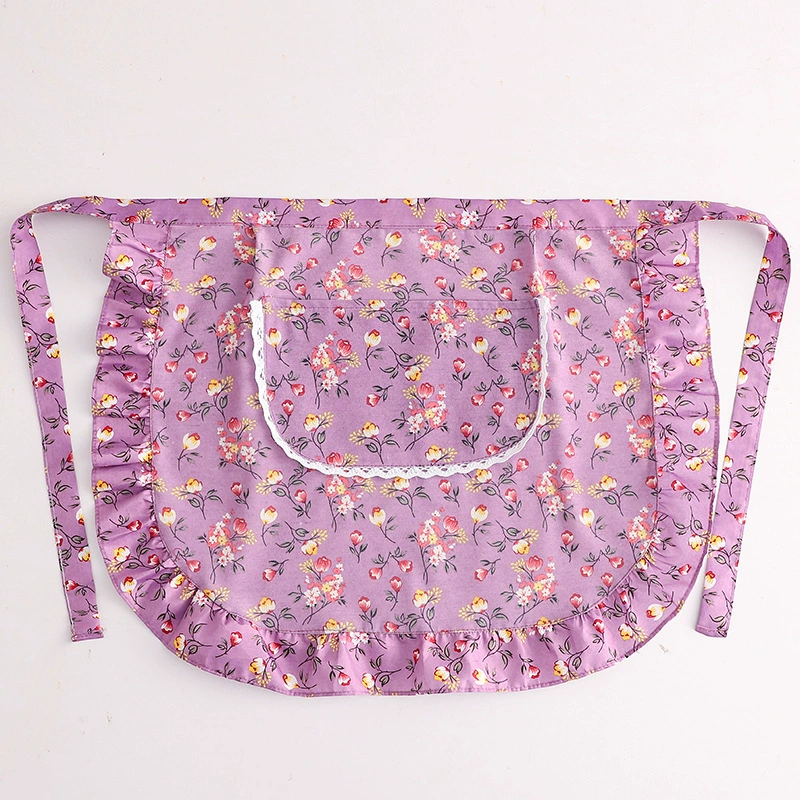 Skirt, apron for men and women for food for work, floral print, simple cut