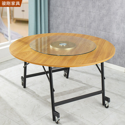 折叠圆桌家用饭桌可折叠餐桌户外便捷桌家庭聚餐可移动桌子