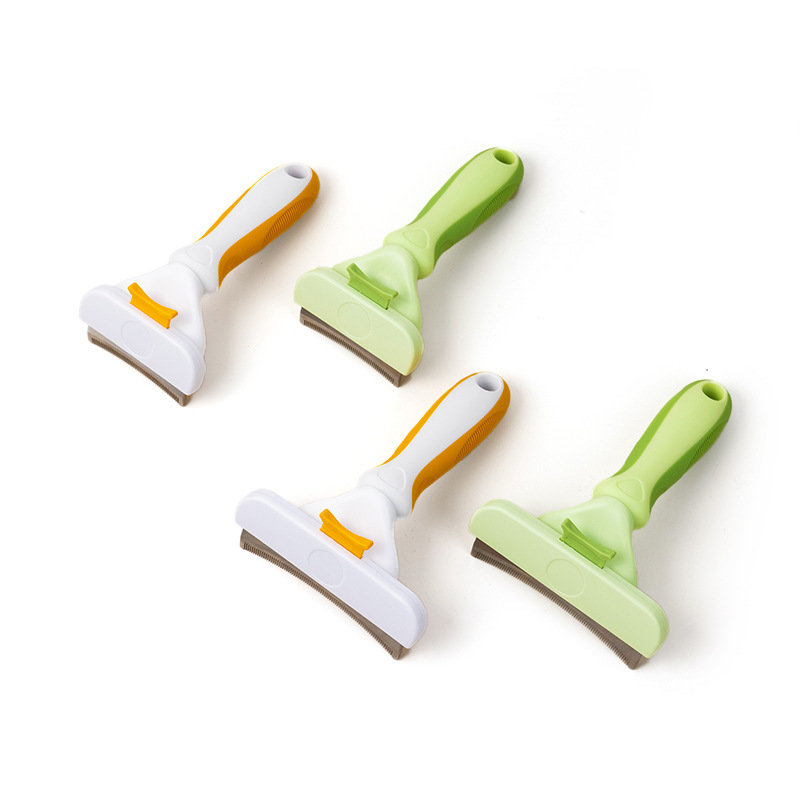 Dispositivo de adelgazamiento de pelo de gato Peine de gato Peine de depilación de doble propósito para eliminar el pelo flotante, pelo corto y pelo largo, especial para limpieza de mascotas grande