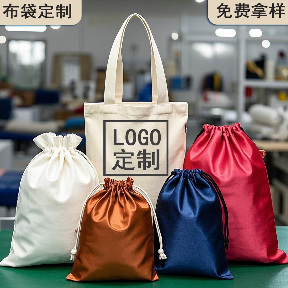 定制色丁布束口袋绒布抽绳袋可印logo防尘袋帆布手提袋绸缎收纳袋