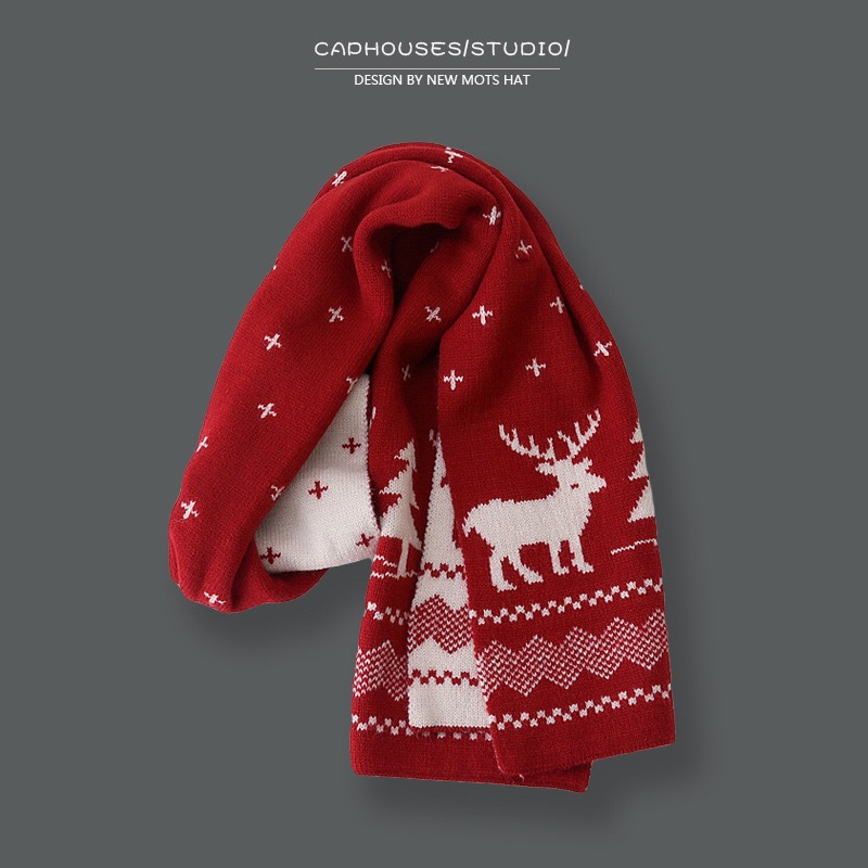 Regalo di Natale Red Deer Donna Versatile Autunno e Inverno Caldo Esteso Versione Coreana Studente Carino Pelle Amichevole_voghion.com