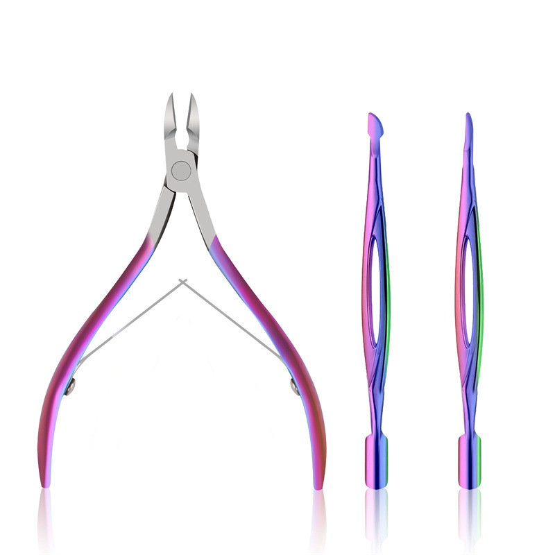 Conjunto de tres piezas de empuje de piel muerta hueca (color mágico)