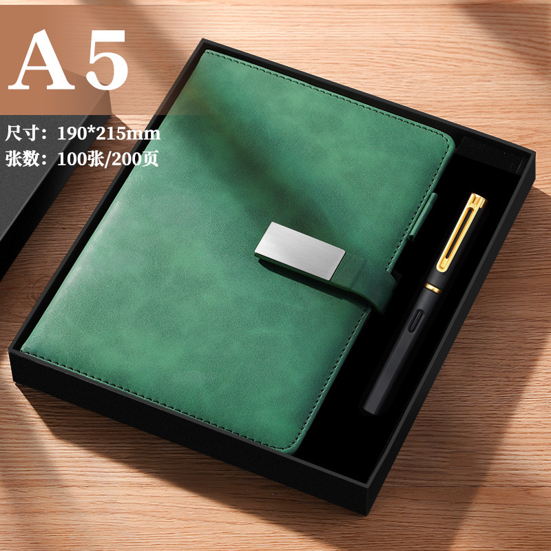 木雷厚さ模造皮a5ノートオーダーメイドボックスセットビジネスオフィス会議メモ帳はロゴを印刷できます|undefined