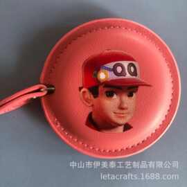 厂家生产迷你软尺定制各种颜色图案便携式卷尺隐藏按钮自动伸缩尺