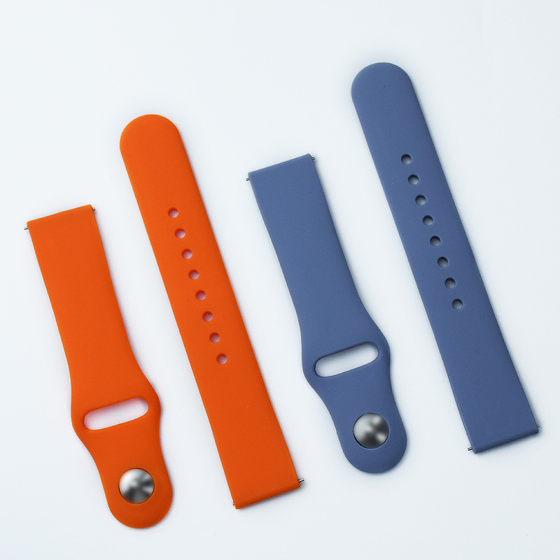 Suitable for Huawei Samsung strap reverse buckle silicone monochrome Classic 20/22mm Universal Sports smart watch strap