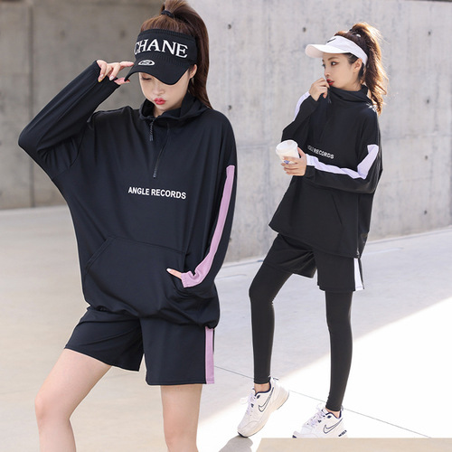Wholesale New Yoga Clothes Sports Set Long Sleeve Long Pants Shorts Bra Running Fitness Clothes Cross-border Sports