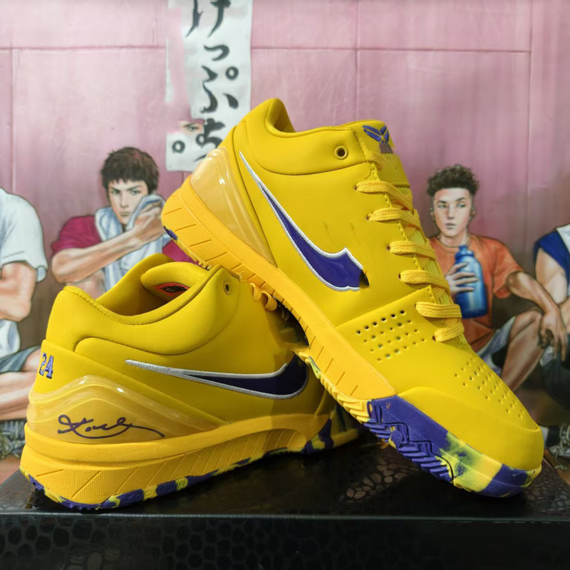 High-quality Kobe 4 Draft Day basketball shoes, Kobe 4th generation Lakers replica performance sneakers, cushioned and wear-resistant sports shoes
