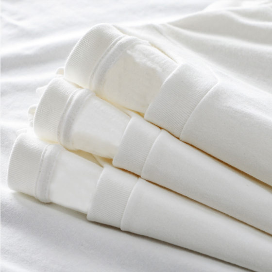 [Export Quality] 2024 Summer Cotton Short-sleeved T-shirt Men's and Women's Basic Solid Color Black and White Crewneck Casual Ins