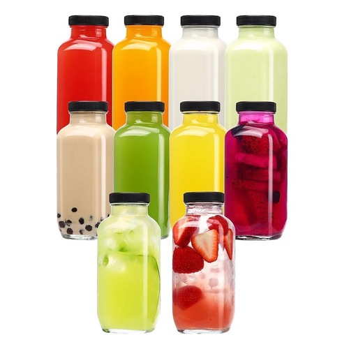 Internet-famous beverage bottles: milk tea bottles, coffee bottles, square glass bottles, fruit vinegar and juice beverage bottles, homemade rice wine dispensing bottles.