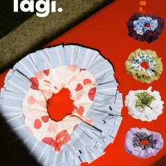 现货Tagi.画家可爱甜甜圈双层花边蕾丝格纹大肠发圈发饰头绳头饰